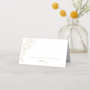 Carte De Placement Carte Gold Linal Floral White & Gold Place