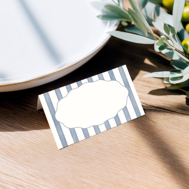 Carte De Placement Carte La Dolce Vita Bleue Bleue Paillée (Keep seating organized with classic striped place cards for your tables.)