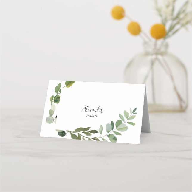 Carte De Placement Carte Mariage blanc personnalisée (Devant)