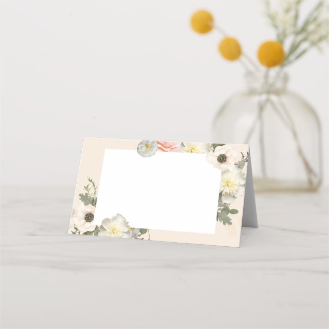 Carte De Placement Carte Mariage Blush Place Anemone and Peony Bloom (Dos)