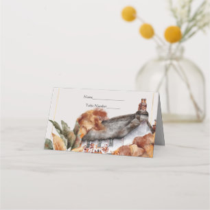 Carte De Placement Carte Mariage britannique sur le toit de chaume