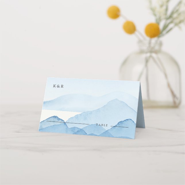 Carte De Placement Carte Mariage de paysage Blue Mountain Range (Devant)