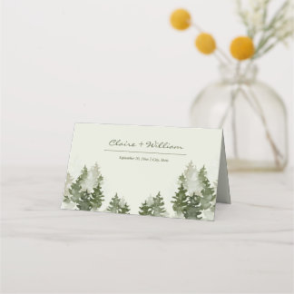 Carte De Placement Carte Mariage Dusky Green Mountain Pine