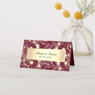 Carte De Placement Carte Mariage Gold Burgundy