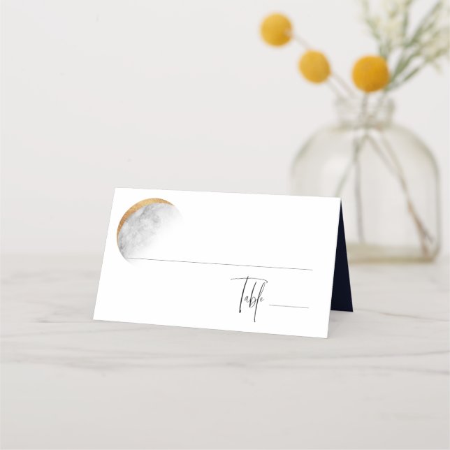 Carte De Placement Carte Mariage Lune dorée (Devant)