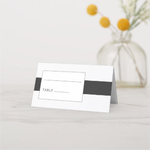 Carte De Placement Carte mariage noire & blanche minimale en gras