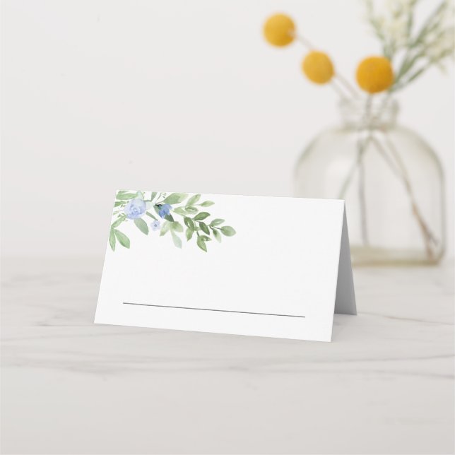 Carte De Placement Carte mariage ou lieu d'événement Blue Flower (Devant)