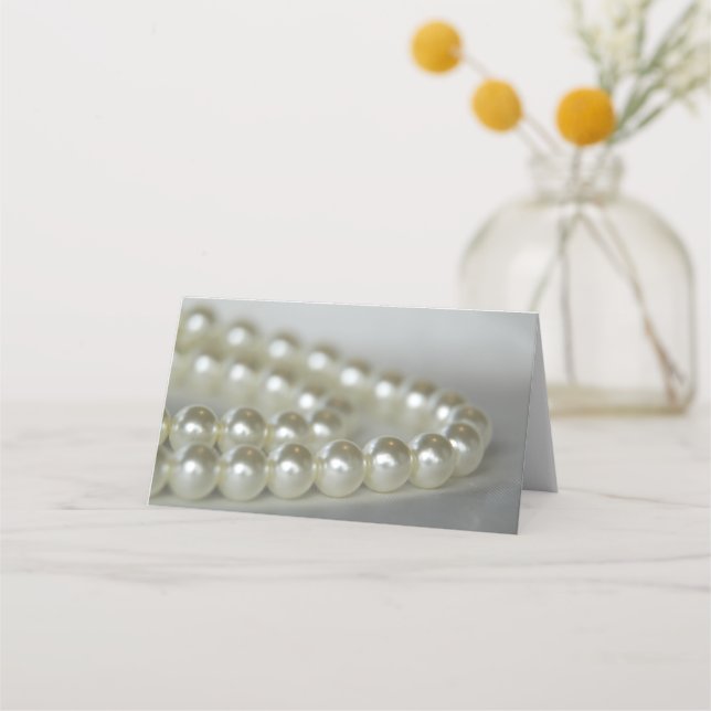 Carte De Placement Carte Mariage Pearls blancs (Devant)