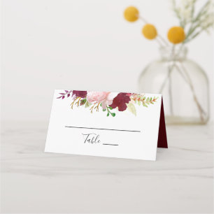 Carte De Placement Carte Mariage Rouge Tropical et Romantique