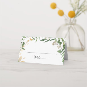 Carte De Placement Carte Mariage Tropical Gold Green Foliage