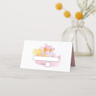 Carte De Placement Carte Mariage Tropical Plumeria Frangipani
