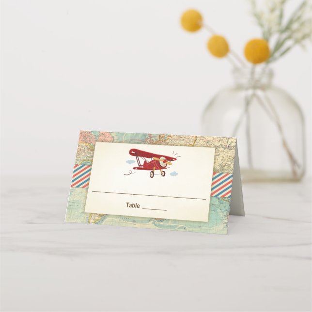 Carte De Placement Carte Place Avion Vintage Carte Plan Plan Plan Pla (Devant)