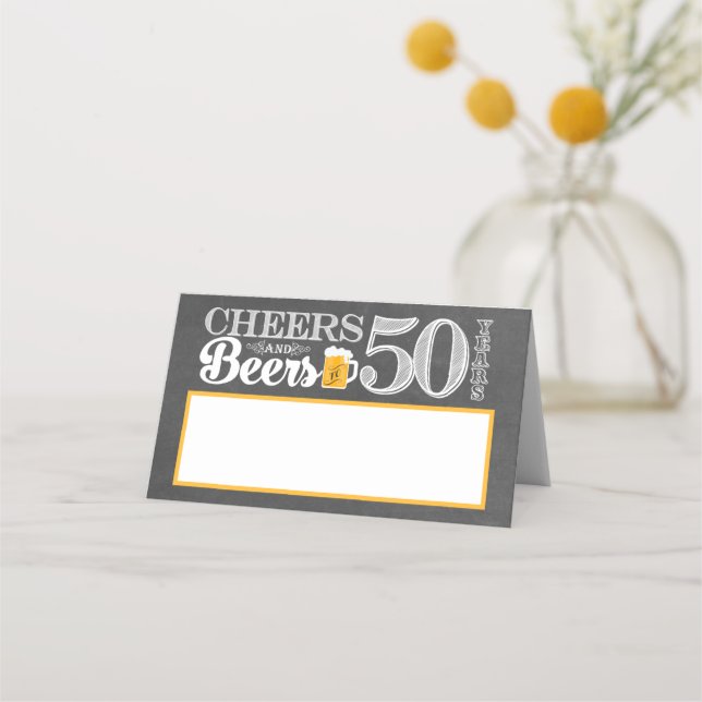 Carte De Placement Carte Place Cheers and Beers to 50 Years (Devant)