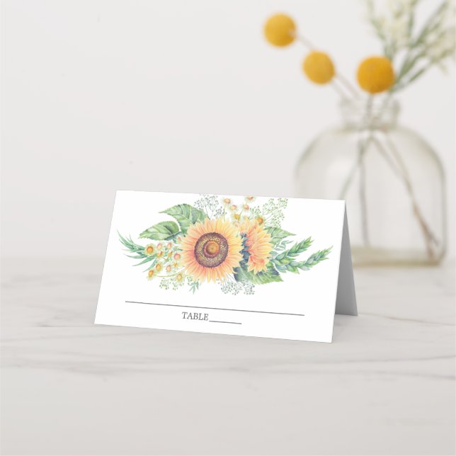 Carte De Placement Carte Place Fête des mariées Jardin de Tournesol (Devant)