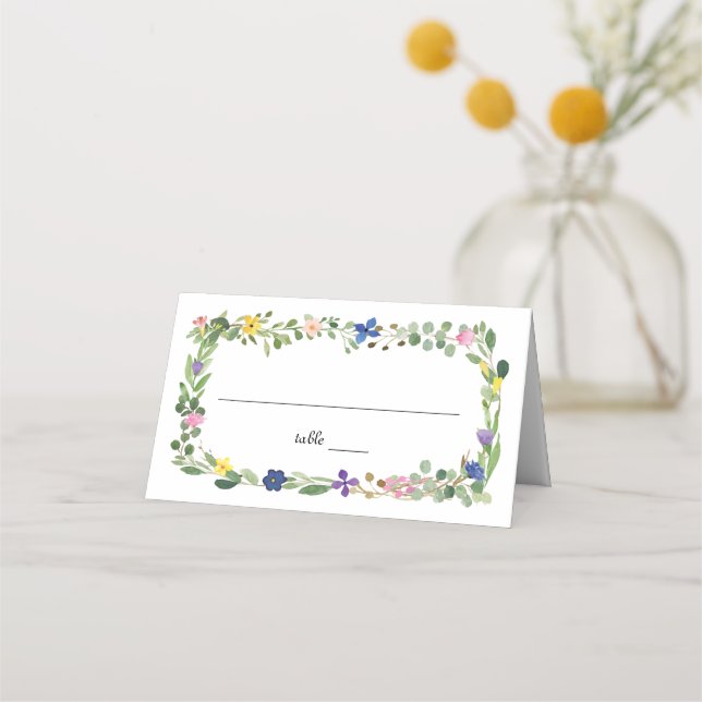 Carte De Placement Carte Place Fleurs sauvages aquarelle (Devant)