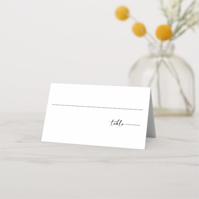 Carte De Placement Carte Place Mariage de script photo blanc moderne (Devant)