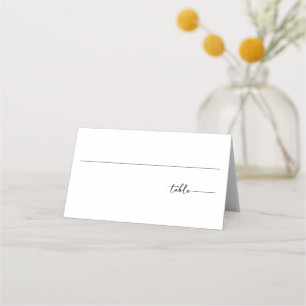 Carte De Placement Carte Place Mariage de script photo blanc moderne