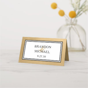 Carte De Placement Carte Place Mariage moderne LGBTQ Gold