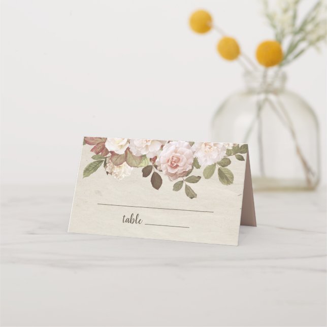 Carte De Placement Carte Place Mariage Rose vintage (Devant)