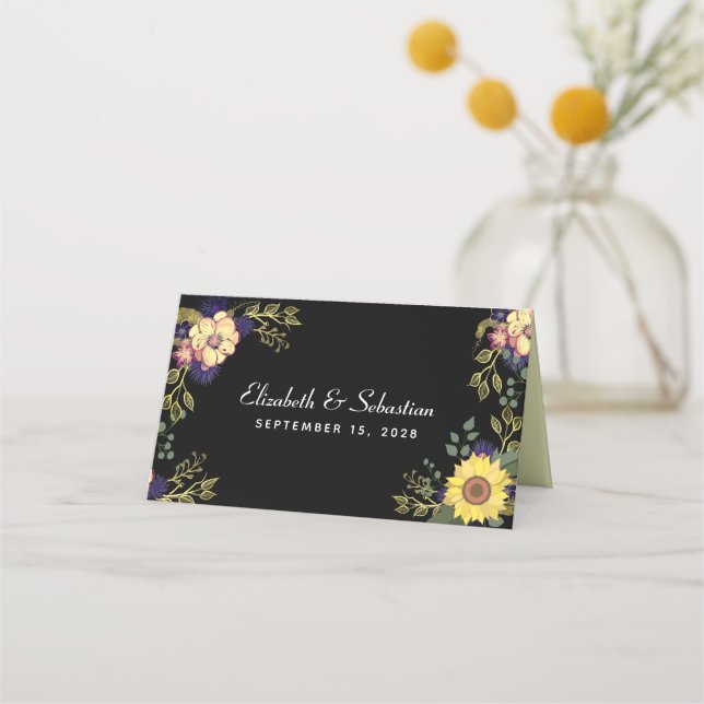 Carte De Placement Carte Place Mariage Sunflower (Dos)