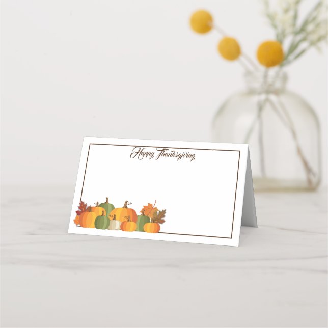 Carte De Placement Carte Place Nom Thanksgiving (Devant)
