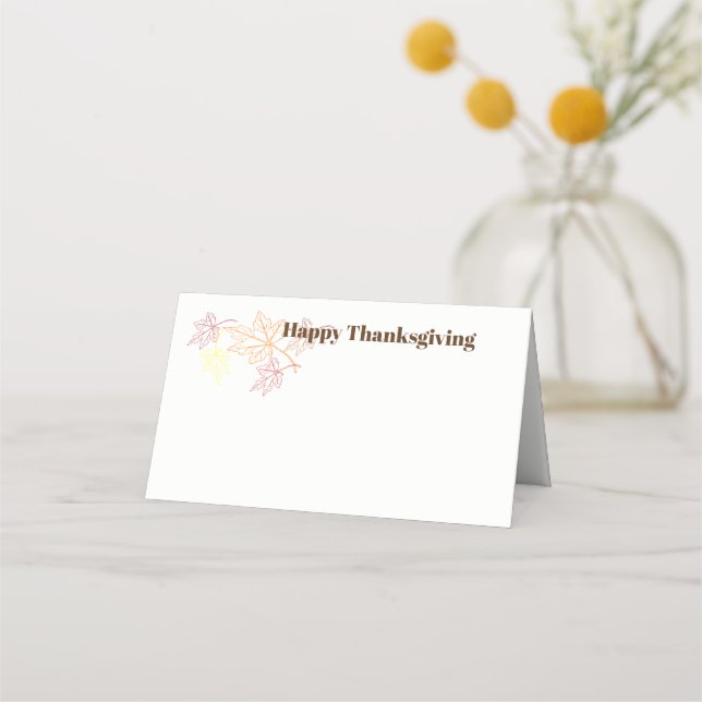 Carte De Placement Carte Place Nom Thanksgiving (Devant)