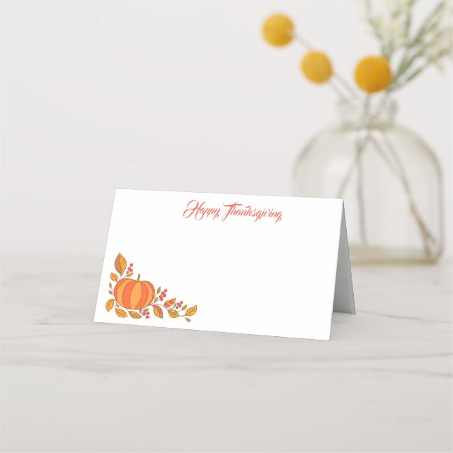 Carte De Placement Carte Place Nom Thanksgiving (Devant)