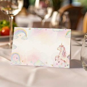 Carte De Placement Carte Rainbow Unicorn Food Tente Place