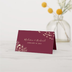 Carte De Placement Carte rose Gold et Bourgogne Mariage Place