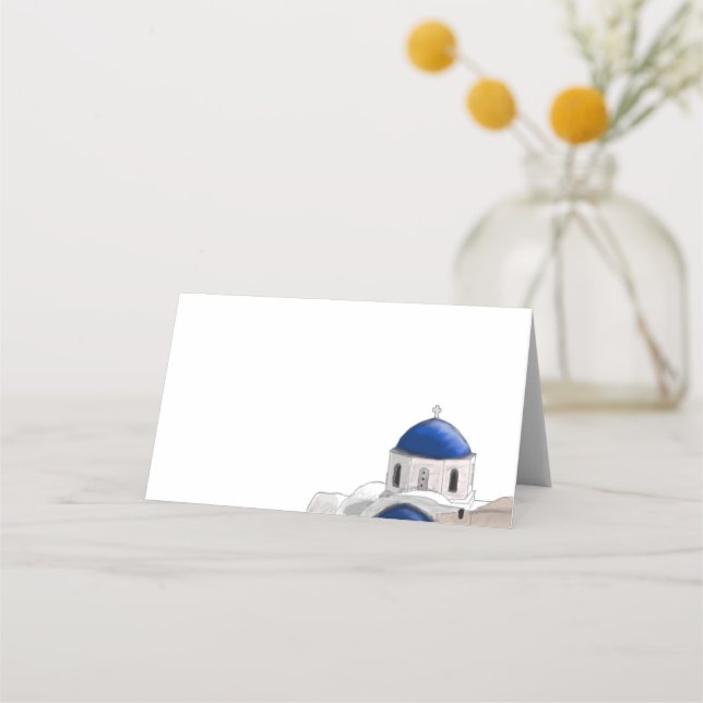 Carte De Placement Carte simple Santorin Blue Dome - Blanc (Devant)