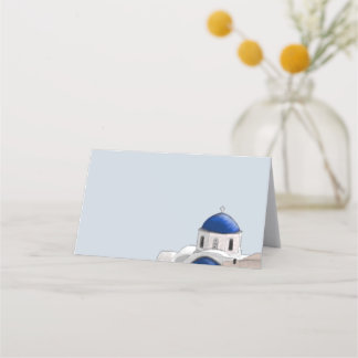 Carte De Placement Carte simple Santorin Blue dôme place - Bleu clair