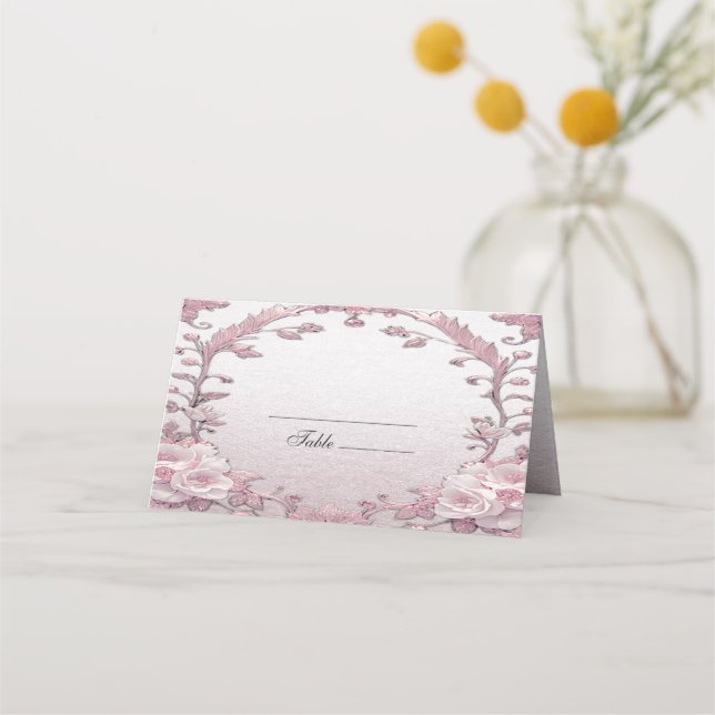 Carte De Placement Carte unique Pink Floral Place (Devant)