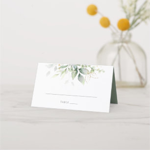 Carte De Placement Carte Verdure Gold Feuille Aquarelle Élégante