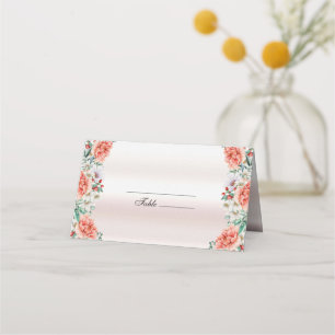 Carte De Placement Carte Watercolor Peony