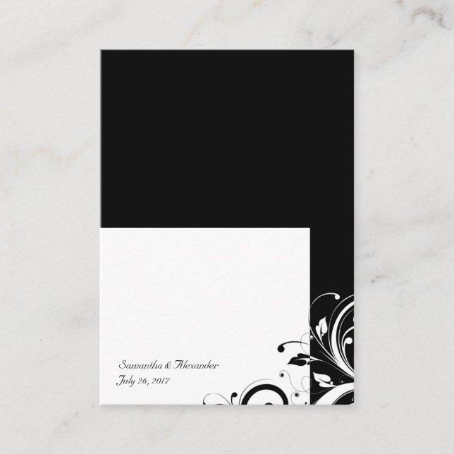 Carte De Placement Cartes-places à persiennes noires et blanches, écr (Devant)