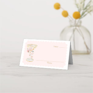 Carte De Placement Carton de table Élégantes Pétales et Prosecco