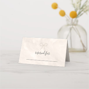 Carte De Placement Carton de Table Minimaliste Champagne avec Nœud en