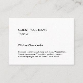 Carte De Placement Carton plat de style musée