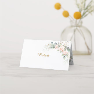 Carte De Placement Casque BlushFloralWeddingPlace