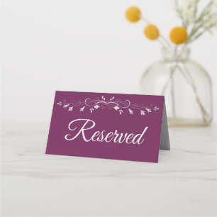 Carte De Placement Cassis Purple & Grey Mariage élégant Réservé