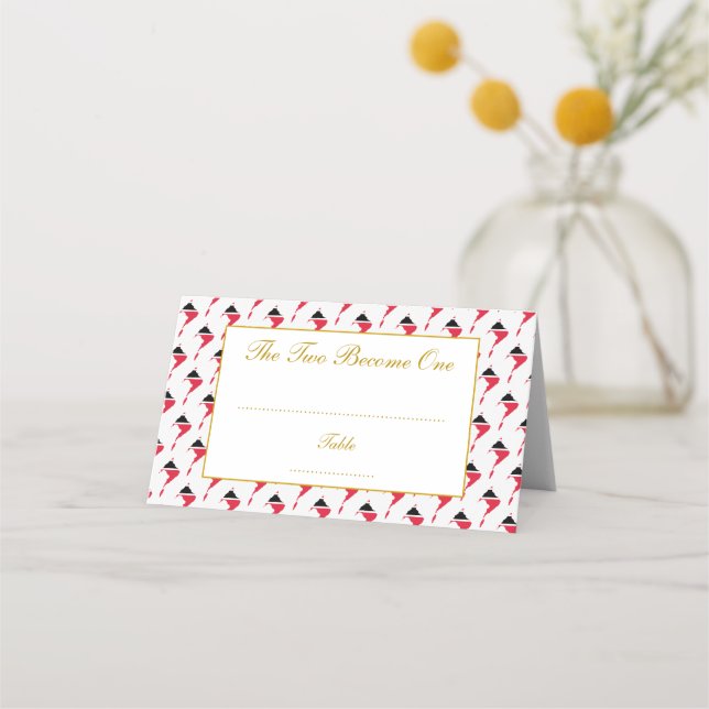 Carte De Placement Célébration de mariage élégante à TOBAGO TRINITÉ-E (Devant)
