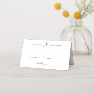 Carte De Placement Céleste Élégant Mariage Étoiles Blanc Plié