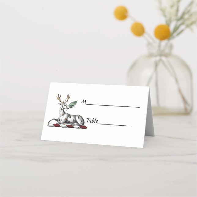 Carte De Placement Cerf avec Emblème héraldique de graisse (Dos)