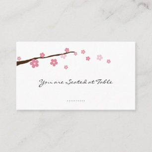 Carte De Placement cerisier en fleurs ; table mariage