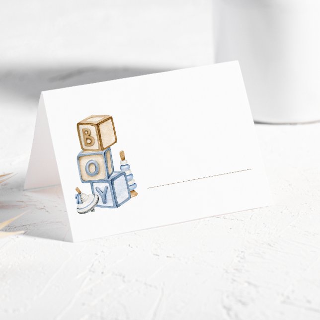 Carte De Placement C'est un garçon Jouets Boho Bleu (Créateur téléchargé)