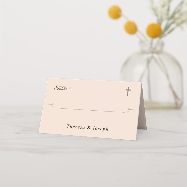 Carte De Placement Champagne purement catholique rose (Devant)