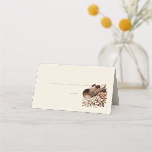 Carte De Placement Chapeau de cowgirl Country Western avec fleurs 