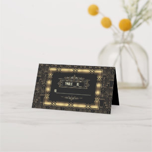 Carte De Placement Charme Art Déco Great Gatsby Mariage Numéro de tab