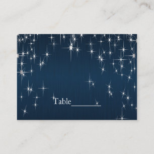 Carte De Placement Charming Star Struck Mariage   bleu marine