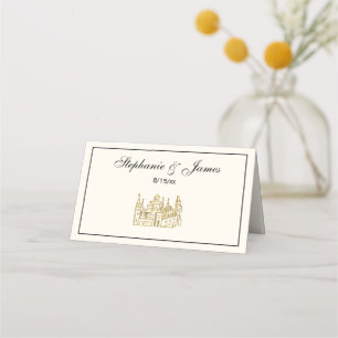 Carte De Placement Château héraldique vintage #2 Crest Faux Gold Ivor